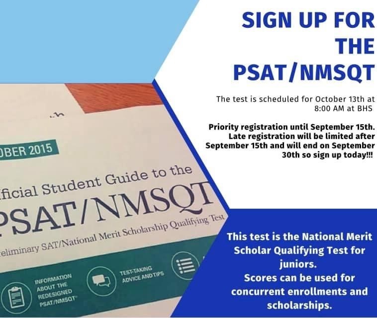 PSAT / NMSQT Test Scheduled at BHS 
