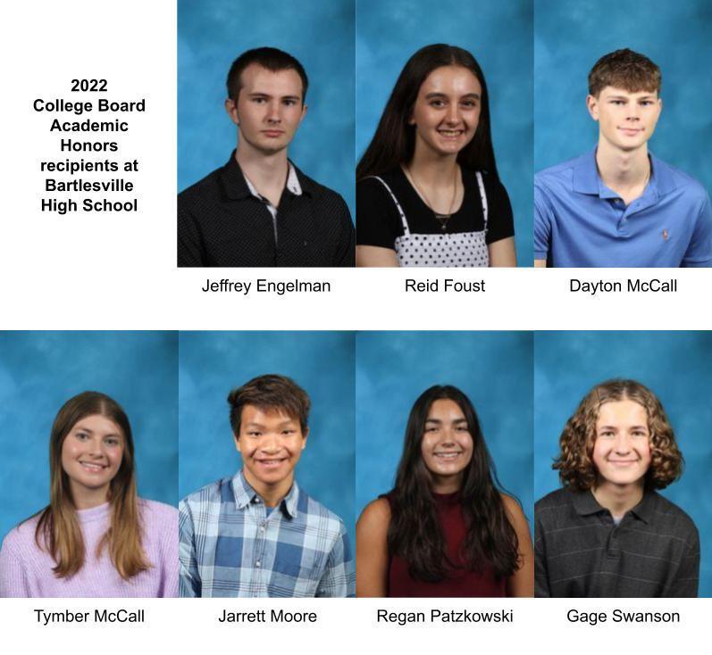 Bartlesville High School Students awarded academic honors by College