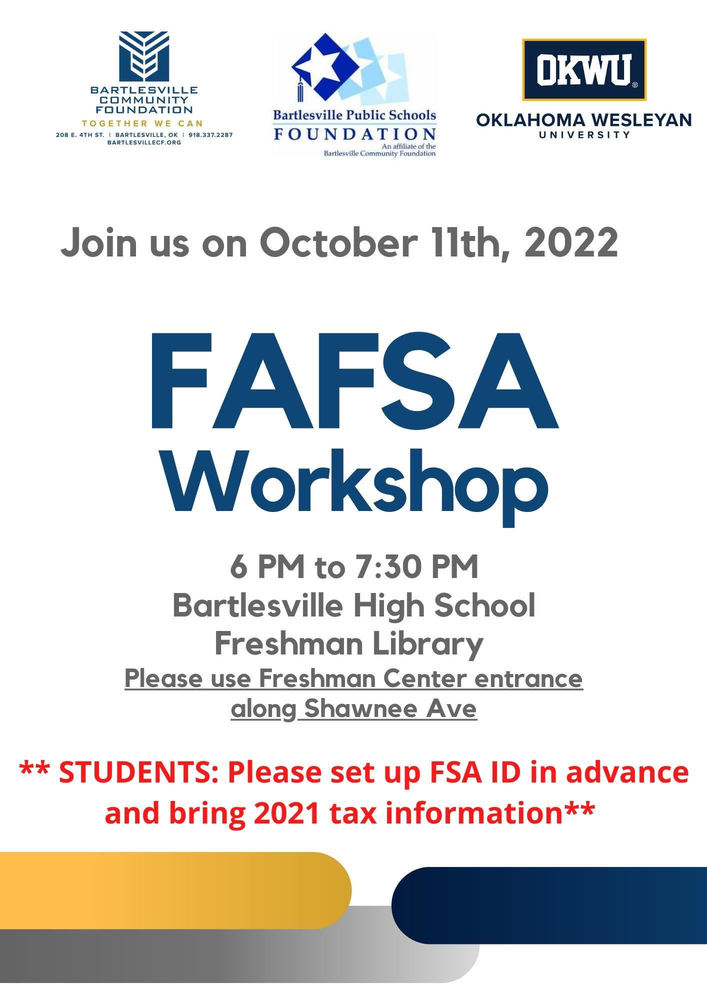 Upcoming FAFSA Workshops