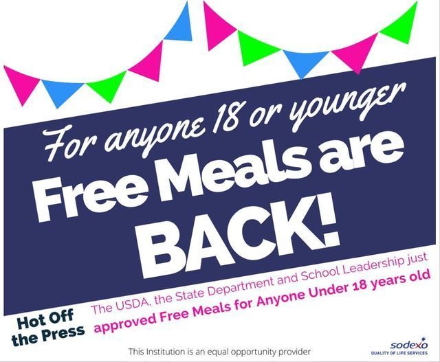 Free meals for ANYONE ages 1-18