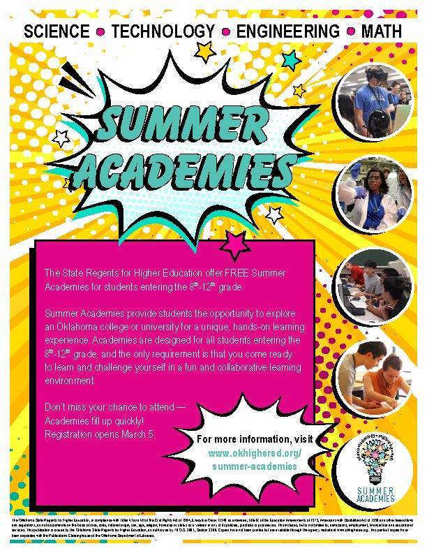 Applications Open for Summer Academies