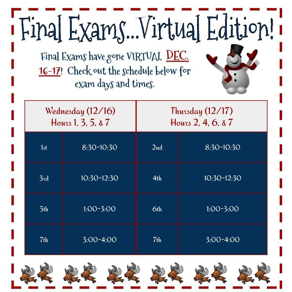 Virtual Finals Schedule