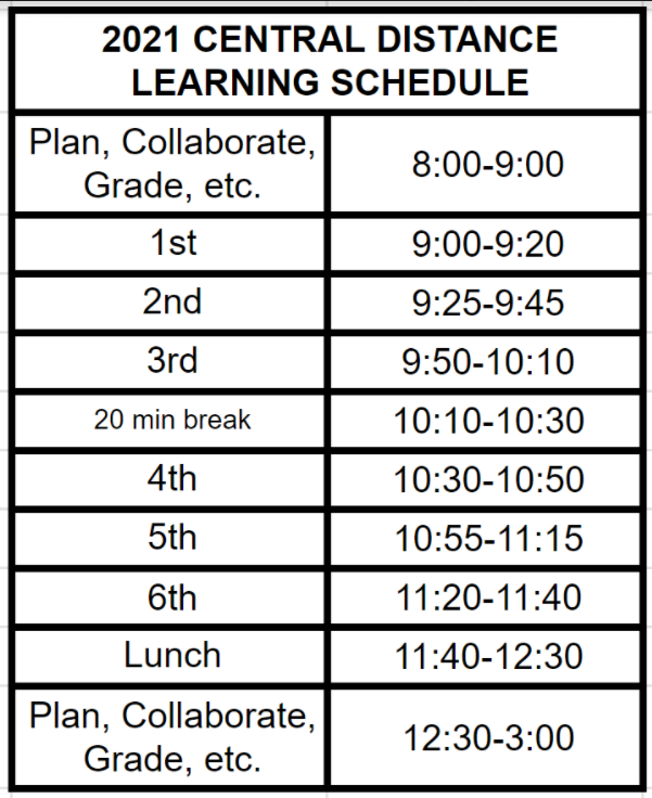 2021 2022 CMS Virtual Learning Schedule