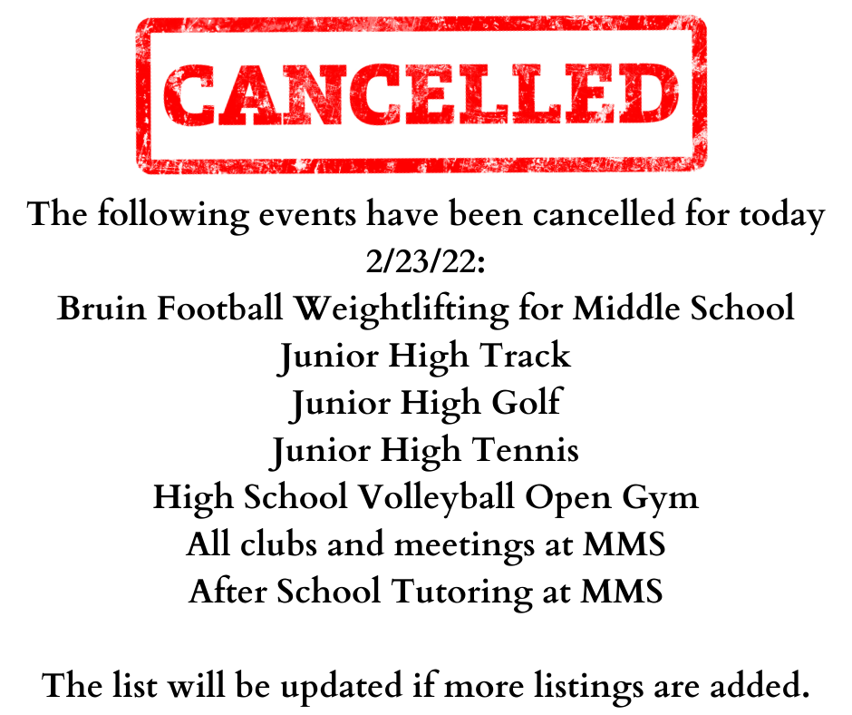 Cancelled 2/23