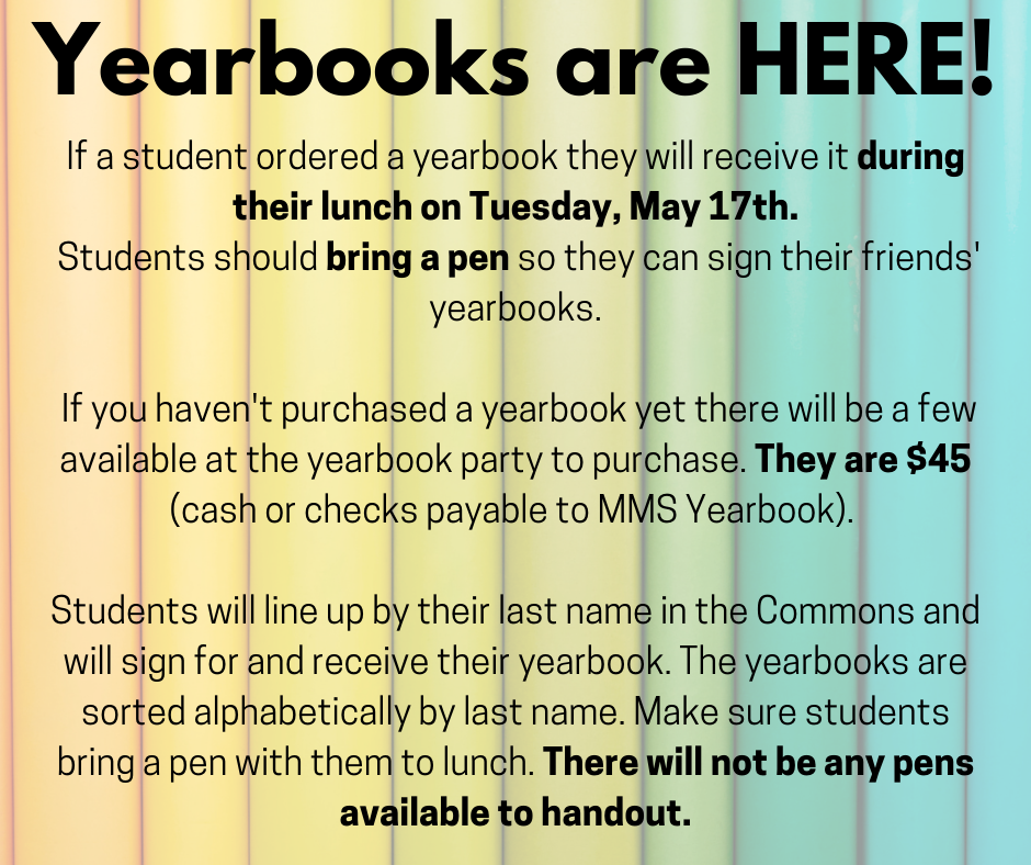 Yearbooks are here 5/17
