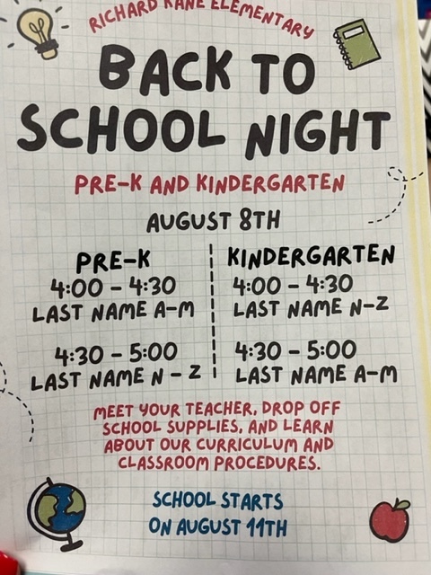PK and Kinder Open House 22-23