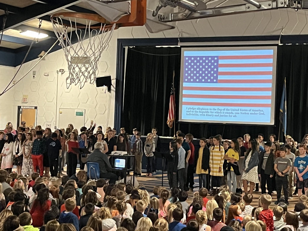 Starting off the assembly with the Pledge of Allegiance.