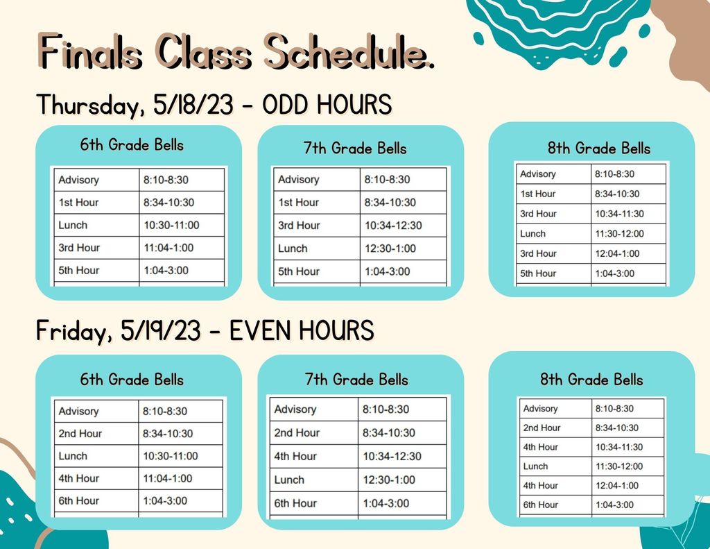 CMS Spring Final Exam Schedule